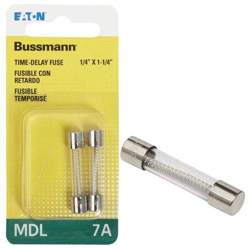 Bussmann BP/MDL-7 MDL Time Delay Glass Fuse (7 Amp (Card)), pack size of 2.