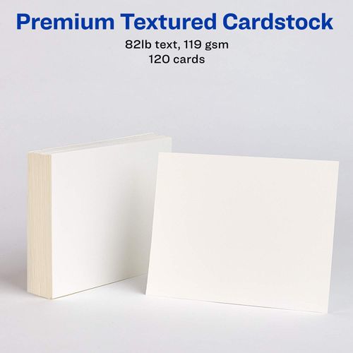 Avery Printable Cards, Inkjet Printers, 120 Cards, 4.25 x 5.5, Heavyweight, Textured (3380)