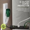 6 Outlet Surge Protector with 3 Ft. Heavy Duty Cord - Black