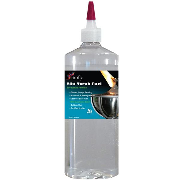 Firefly Fresh Scent Tiki Torch Fuel - Significantly Longer Burn - Odorless Less Smoke Gold Standard 32 Ounces