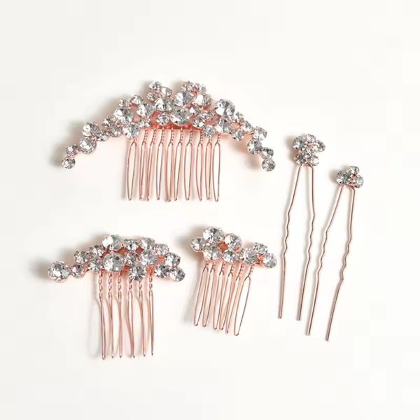 VMila Wedding Pearl Hair Comb Wedding Hair Comb Bridal Hair Accessories Pearl Flower Hair Accessories For Women Girls Wedding Hair Accessories (Rose Gold)