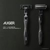 AUGER 5-Blade Razor, Combo Pack, Holder + 6 Replacement Blades Included (Kai Corporation) AUGER Shaving Replacement Blades for Men and Men)