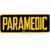 Paramedic Back Patch - 11 x 4 - Medium Gold Lettering - Black Backing - Hook Backing
