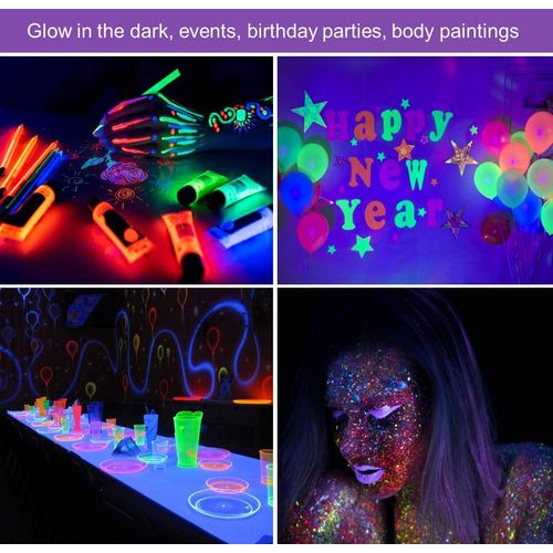 Wennyn LED Black Light, 10W USB Compatible UV LED Blacklight Tube for Black Light Bulb Replacement, Glow in The Dark, Halloween, Blacklight Posters, Black Light Parties, Fluorescent Glow