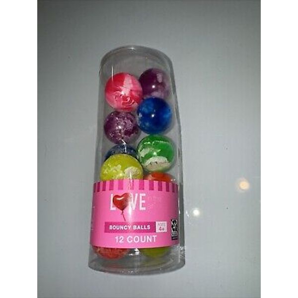 Love Bouncy Balls 12 Count Toy Super Balls Rubber New S4