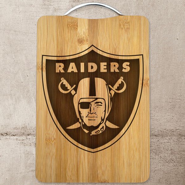 Raiders Laser Engraved Bamboo Cutting Board