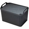 Fixtures Charcoal Grey Small Handy Basket With Lid