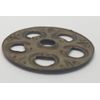 Stamped ANTIQUE BRASS BACKPLATE Victorian bail pull pierced rosette fancy old 