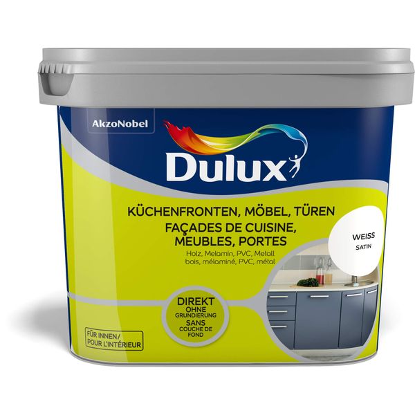 Dulux DX Paint for Kitchen Fronts, Furniture, Doors, SAT, White, 750 ml