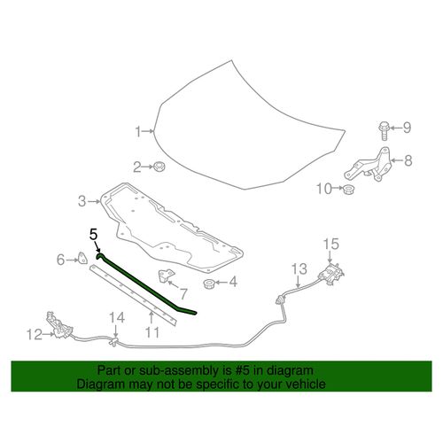 Genuine Nissan Parts - Rod-Hood Support (65771-3SG0A)