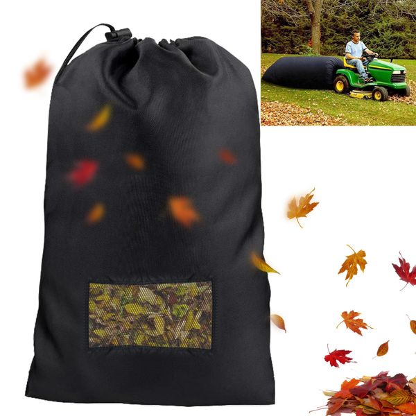 Sozize Lawn Tractor Leaf Bag Big Capacity Lawn Mower Leaf Bag Garden Leaf Grass Catcher Bags 420D Oxford Cloth Wear-Resistant Leaf Collector Bag Leaf Bagger for Riding Lawn Mower (78.7"x51.1")