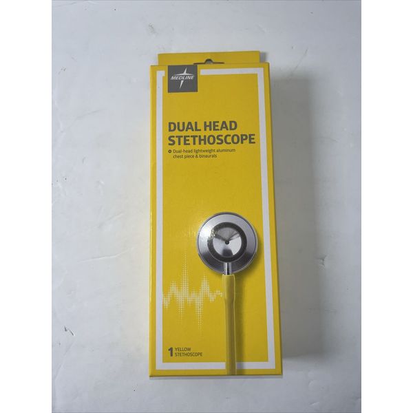 BRAND NEW Medline Dual Head Stethoscope Yellow Nurse Dr Paramedic Ems