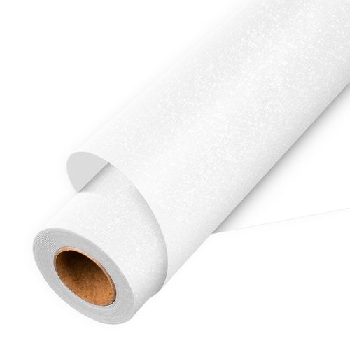 Aoder White Glitter Heat Transfer Vinyl - White HTV Vinyl, 12" x 10FT White Glitter Iron on Vinyl for Cricut & Silhouette Cameo, Easy to Cut & Weed