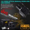 ELP Webcam Wide Angle with 2.8-12 Varifocal Optical Zoom Lens,Plug & Play,USB Web Camera for Windows/Linux/Android/Mac OS (1944P MI5100 Sensor Webcam)
