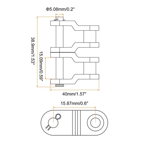 uxcell 8Pcs #50-2/10A-2 Double Chain Offset Half Link Roller 15.875mm Pitch Carbon Steel Master Connector Links for 10A-2/#50-2 Chain