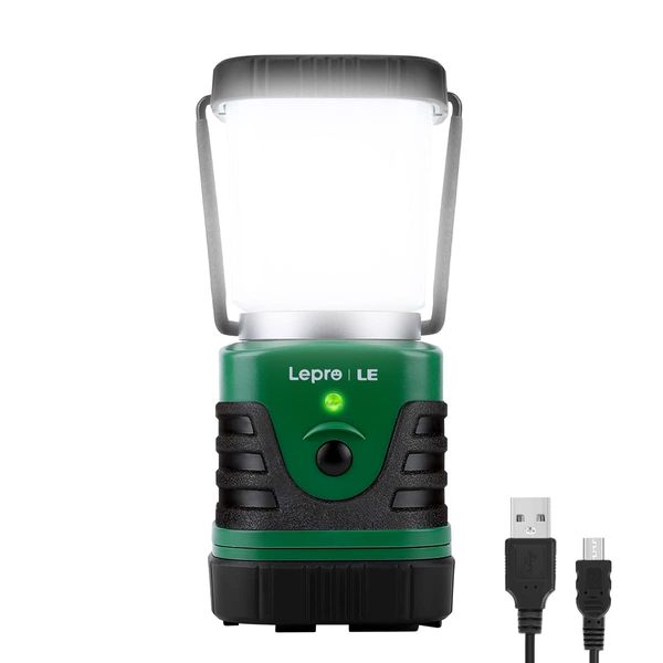 LE Camping Light Rechargeable, 1000 Lumen Camping Lantern, Dimmable 4 Modes Camping Tent Lights with 4400mAh Power Bank, Camping Accessories, Rechargeable Lantern for Outdoors, Power Cuts and More