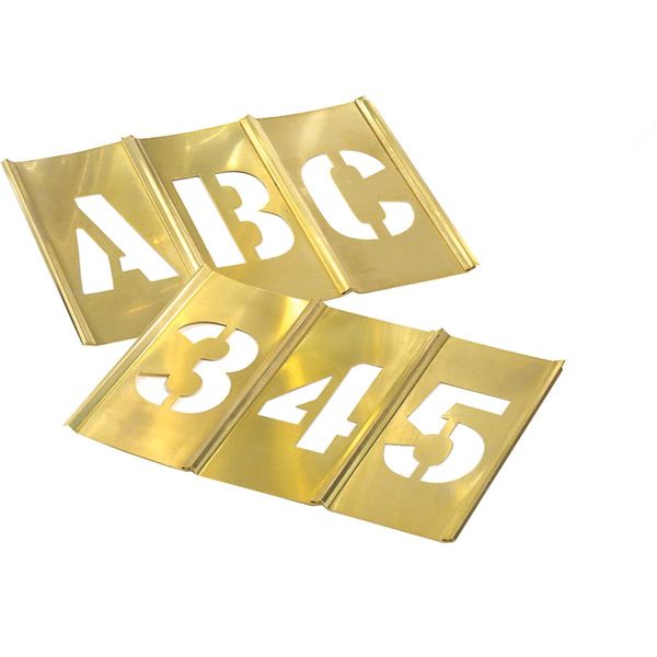 Stencil Set-Letter/Number 3" Brass 45Pcs.