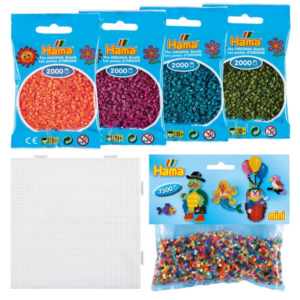 Hama - Mini Basic Assortment of Iron-On Beads - Size Mini Diameter 2.5 mm - Ref S245