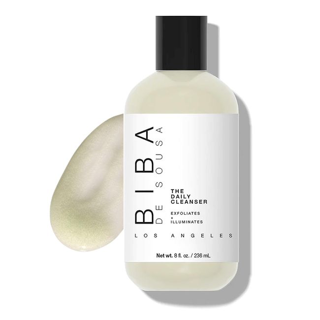 BIBA DE SOUSA The Daily Cleanser - Face & Body Wash with Exfoliating Beads, For Normal, Oily or Blemished Skin - Illuminates and Refines Skin Surface (8 oz)