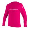 O'Neill Youth Basic Skins Long Sleeve Rash Vest - Watermelon, 6