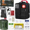 EVERLIT Emergency Trauma Kit, CAT GEN-7 Tourniquet 36" Splint, Military Combat Tactical IFAK for First Aid Response, Critical Wounds, Severe Bleeding Control (Black)