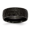 Chisel Stainless Steel Black IP-Plated Hammered 8mm Band