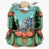 Magnet Backpack Hiking Camping Magnetic Bumper Sticker 5"