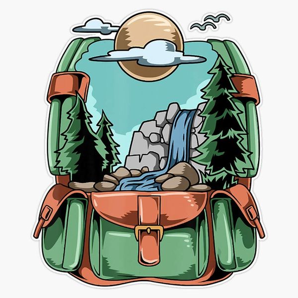 Magnet Backpack Hiking Camping Magnetic Bumper Sticker 5"