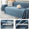 Stylish Blue Sofa Cover Chenille Herringbone Couch Covers for 3 Cushion Couch Ca