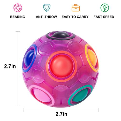 Vdealen Magic Rainbow Puzzle Ball, Fidget Ball Puzzle Brain Teaser Fidget Toy for Boys & Girls- Birthday Party Easter Valentines Day Christmas Stocking Stuffers for Kids Teen & Adults(Purple)