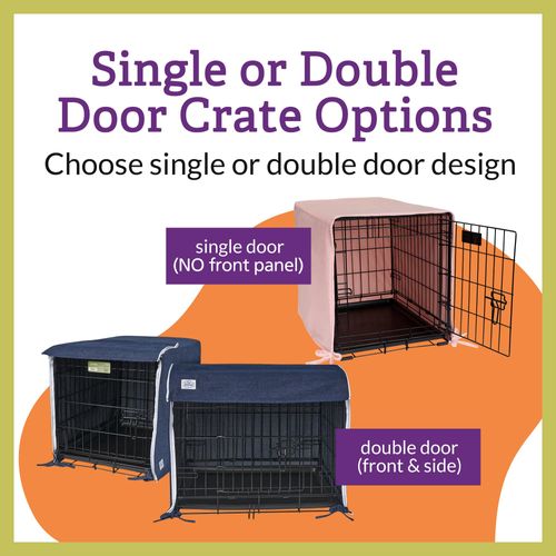 Pet Dreams Dog Crate Cover - Breathable Fabric Kennel Topper for Double-Door Crates, Fits iCrate Dog Cages 18, 24, 30, 36, 42, 48 Inches (Grey, X Small, 18")