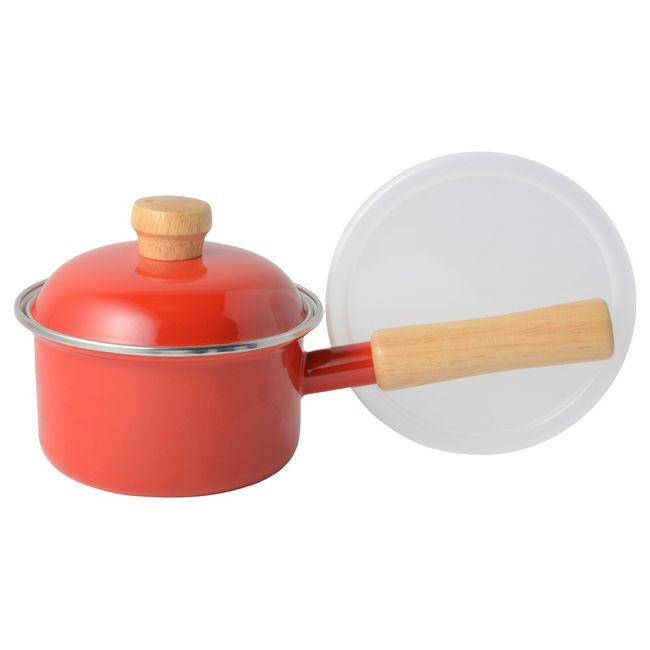 Fuji Hollow Induction Compatible Mini Saucepan 4.7 inches (12 cm) Red with Poly Lid