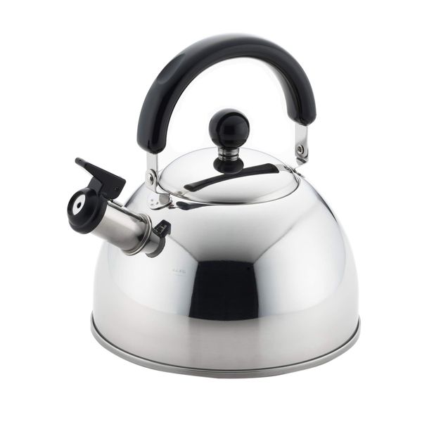 Yoshikawa SJ2220 Whistling Kettle, Made in Japan, 0.7 gal (2.5 L) New Prerl Silver