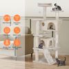 55" Cat Tree Multi-Levels Condos Scratching Post Tower Play House, Beige