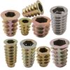 M8 x 25mm THREADED HEX DRIVE INSERT FIXING TYPE D WOOD SCREW INSERTS NUTS (10)
