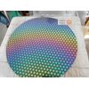 Dichroic Glass:CBS 96 COE Dot#3 Pattern RAINBOW Crinklized on thin Black - 3"Sq