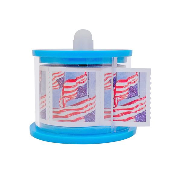 KUQILEY Postage Stamp Dispenser Stamp Roll Dispenser Stamp Holder -Blue