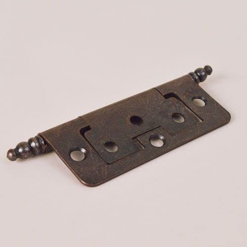 Van Dyke's Restorers Non-Mortise Hinge with Finial, 3", Statuary Bronze