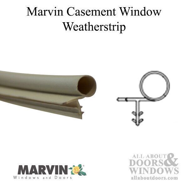 Marvin Casement Window Bulb Weather Strip Jamb and Sill 84 Inch Beige