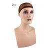 LUTTMANN 2 x wig cap nylon cap lace in medium brown for wig wearers