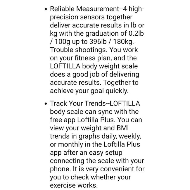 LOFTILLA Scale for Body Weight, Weight Scale, Digital Bathroom Scale, 396  lb Weighing Scale Black Body weight scale