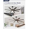 Ceiling Fans with Lights, 72 Inch Large Ceiling Fan with Light and Remote, Outdo
