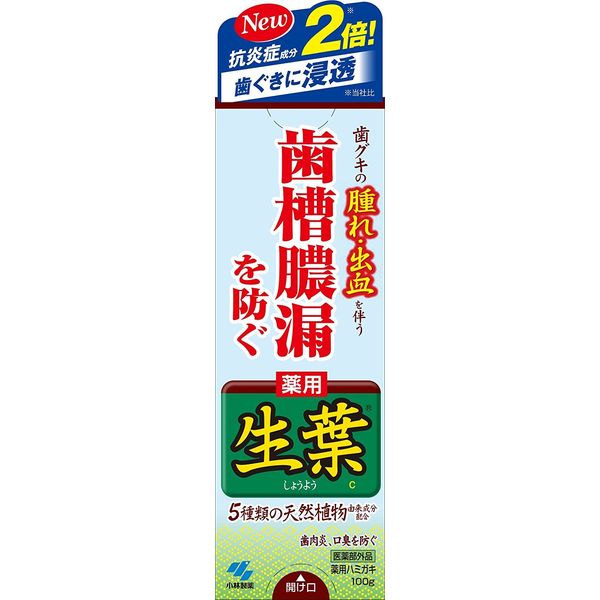 Raw Leaves Prevents Pyorrhea Medicated Toothpaste, Herbal Mint Flavor, 3.5 oz (100 g) x 4 Packs