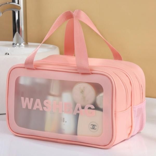 Featured Products PVC Mesh Pink Bag Swimwear Wash Bag Medium