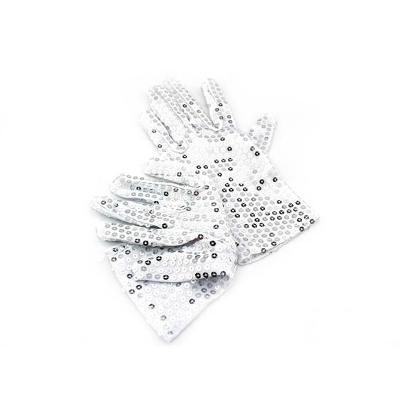 Yabber Childrens Sequin Gloves | MJ Costume | Small (6.5" Long - 2.5" Wide) Stretches Some | Dress Up | Dance | Ice Skating | Party | Sparkle | Cheer