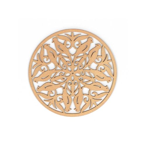 Nordic Miscellaneous Goods Lithuanian Wooden Coaster No.057 Stylish Underlayment for Miscellaneous Goods and Vases, 3.9 x 3.9 inches (10 x 10 cm)