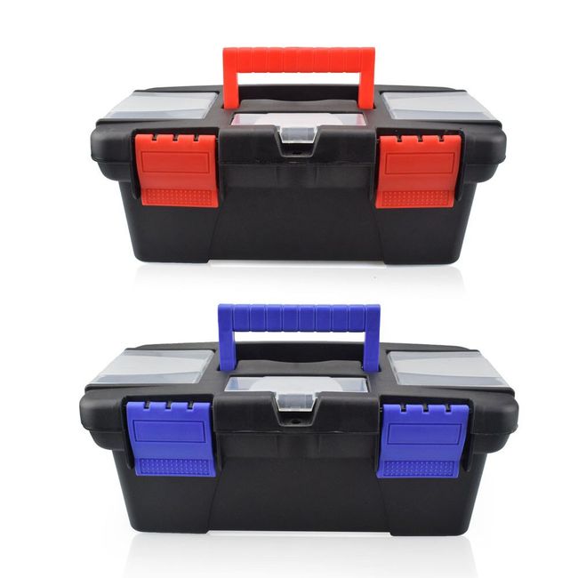 NEWACALOX Portable Tool Box Plastic Tool Boxes with Handle Two-Layer  Storage Box Multipurpose Organizer for Art Craft/Cosmetic