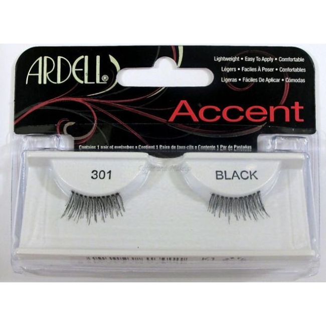 (LOT OF 3) Ardell ACCENT 301 HALF Lashes Authentic Ardell Eyelashes Black