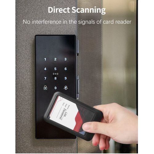 Uniclife 1 Pack Sliding ID Badge Holder Hard Black Vertical Plastic Card Case Protector Pouch with Clear Window for Office School ID Credit Cards Proximity Key Cards Driver’s Licenses and Passes