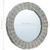 CHARMMA Mirror Natural Wicker Wicker 23.6 inches Diameter,Mirrors-287628